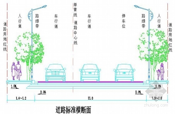 [广东]城市支路加铺罩面路面修复设计图26张（含人行道 交通工程）-道路标准断面 