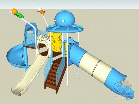 儿童游戏胶垫su资料下载-游乐设施SketchUp模型下载