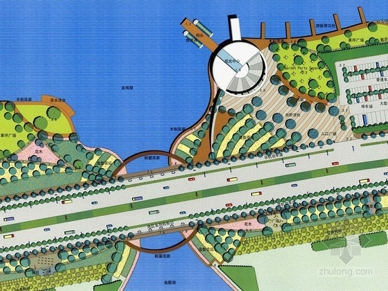 道路花坛绿化效果图资料下载-[江苏]工业园区道路景观绿化设计方案
