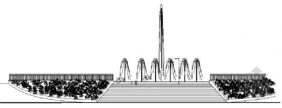 广场局部断面结构图资料下载-喷泉广场结构图