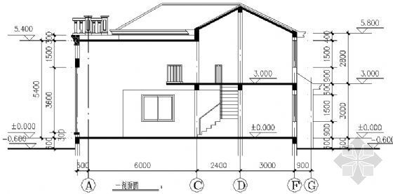 某二层小别墅建筑方案图1-2