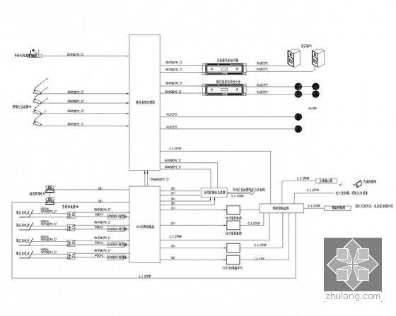 [浙江]行政办公楼智能化工程电气施工图纸（2015年7月完成设计）-电视电话会议室会议系统图