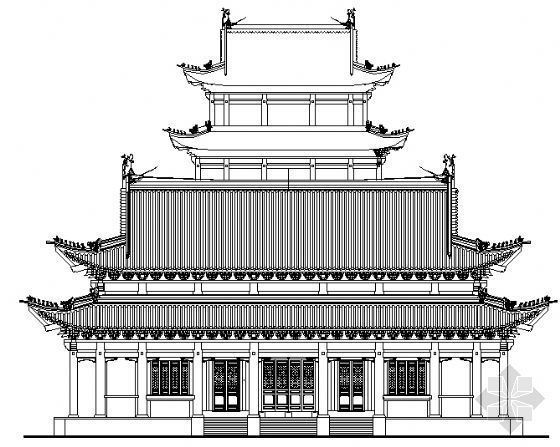 二层中式古建大雄宝殿资料下载-某寺大雄宝殿建筑施工图