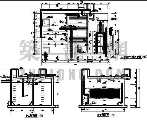穿孔曝气CAD资料下载-某集资住宅楼污水治理工程(处理规模为300立方天)