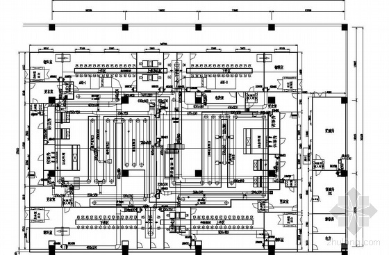 广东车间建筑资料下载-广东某喷涂车间洁净空调平面图