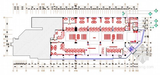 [安徽]办公楼装饰装修工程量清单（全套图纸 软件文件）-交易大厅平面图 