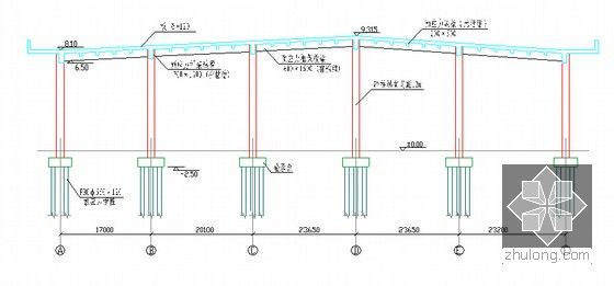 [广东]地铁车辆段运用库工程施工组织设计325页（高支模 无粘结预应力）-运用库结构横剖面
