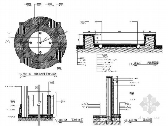 室内景观节点cad资料下载-室内景观小品详图