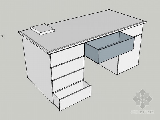 su模型室内素材资料下载-室内家具书桌SU模型