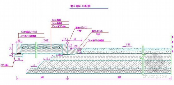 [湖南]城市道路工程量清单计价实例(含全套施工图纸百余张)-侧平石、锁边石、人行道大样图 