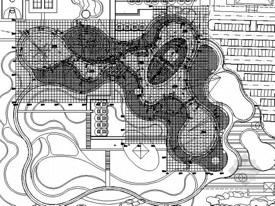 小区园林CAD设计资料下载-[潍坊]小区周边附属公园园林水景设计施工图