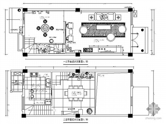 木栅栏详图资料下载-中式风双层样板别墅设计图