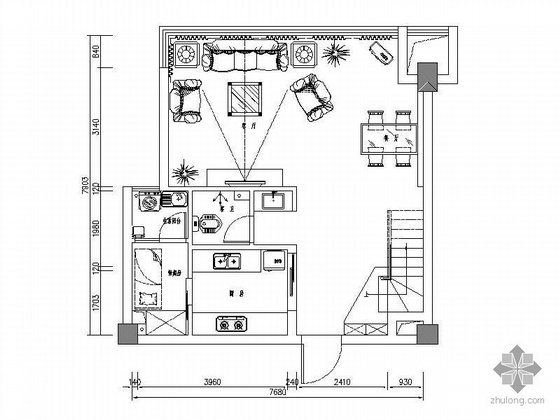 cad空间设计资料下载-双层住宅空间设计图（含实景）