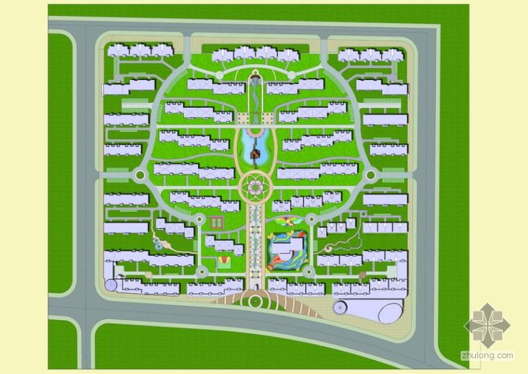乡镇规划设计片面图psd资料下载-绿化规划psd文件