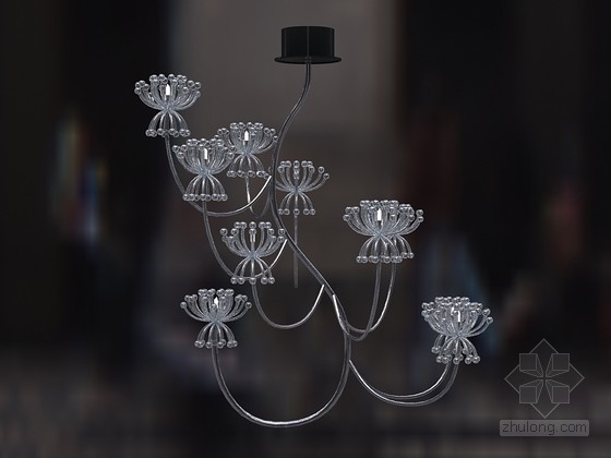 玻璃3d模型下载资料下载-时尚玻璃吊灯3D模型下载