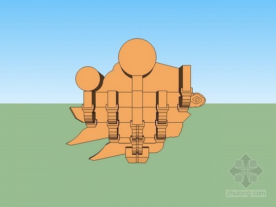 五踩平身科斗拱sketchup模型下载- 