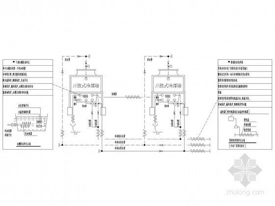 冷却塔系统原理图资料下载-冷却塔防冻原理图