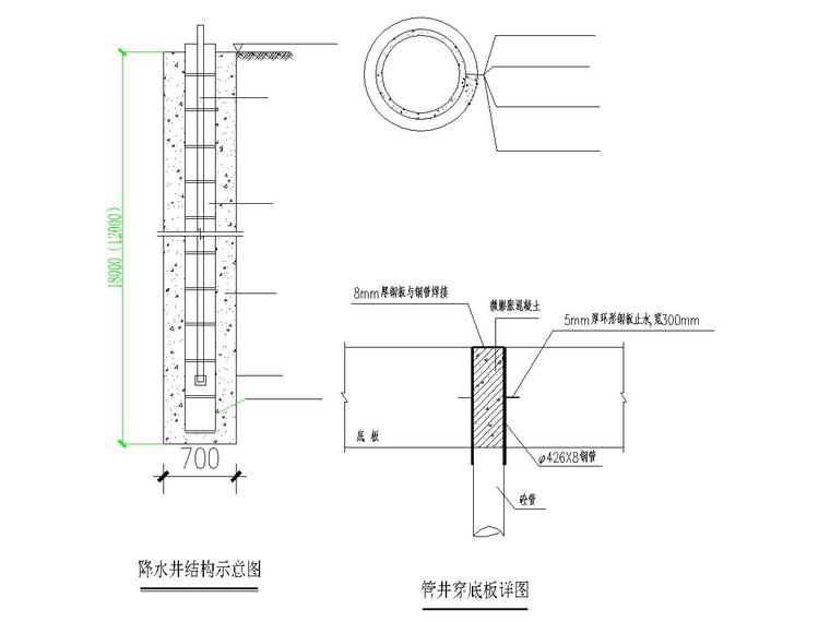 高灵敏度土地区复合土钉墙支护结构图纸-降水井大样图