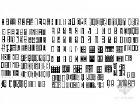家装各式门立面CAD图块下载资料图纸总缩略图 
