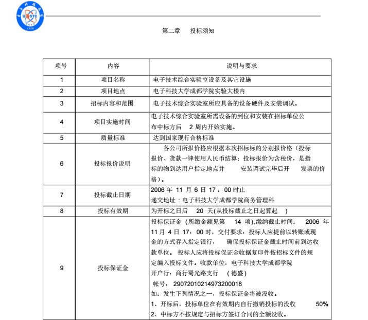 电子技术综合实验室设备及其它设施招标文件_3