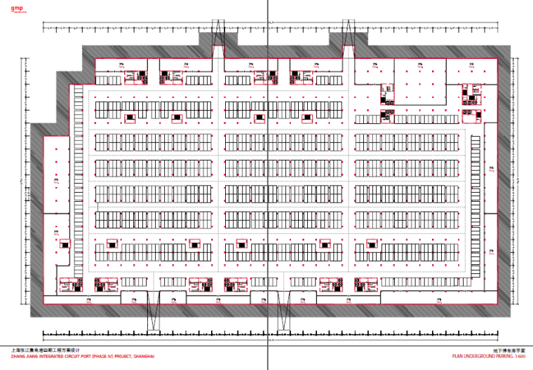 [上海]张江集电港四期建筑设计方案文本-停车库平面