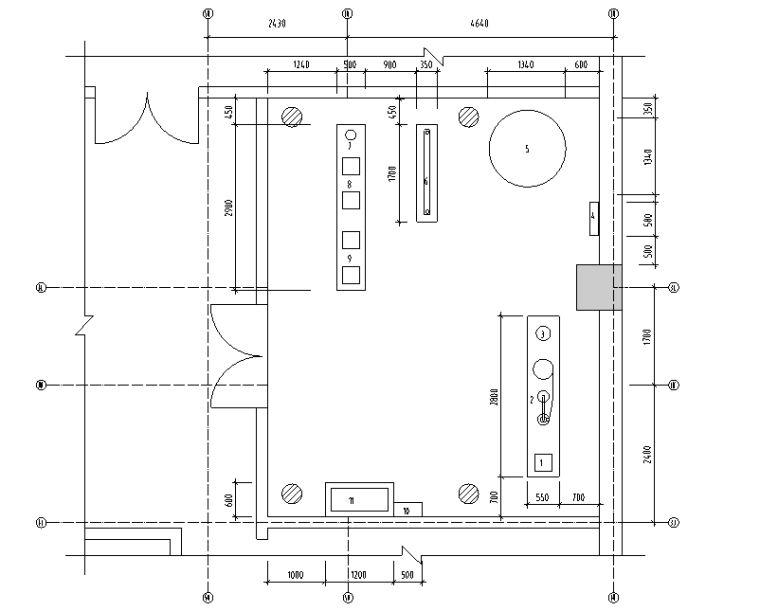 北京某直饮水机房全套图纸(cad)-平面布置图