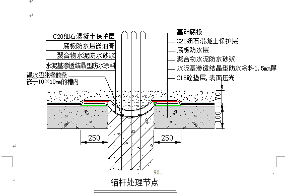 四川省图书馆新馆施工组织设计（364页，图表多）-锚杆处理节点