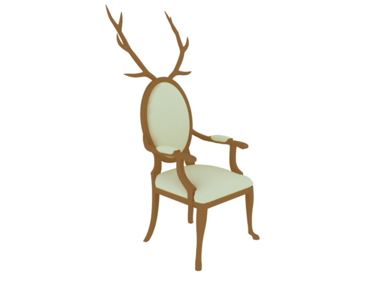 伊姆斯椅子3d模型资料下载-梅花鹿椅子3D模型下载
