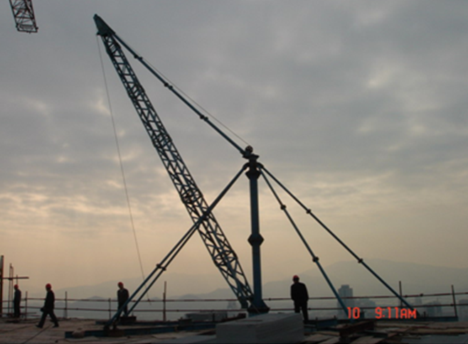 QTZ63自升式塔吊资料下载-超高层建筑内爬式塔吊拆卸技术（QC小组，附图丰富）