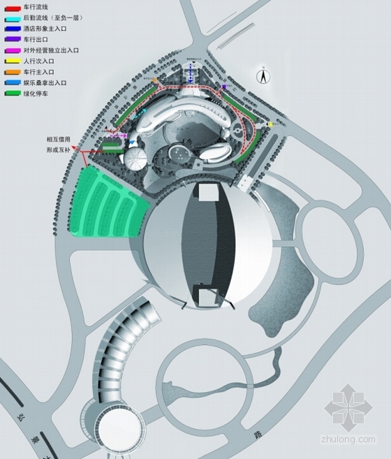 [江苏]现代风格四星级花园酒店设计方案文本-现代风格四星级花园酒店设计分析图