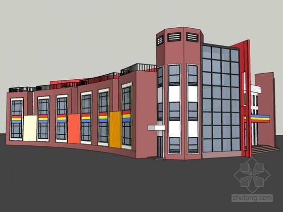 中小学校教学楼skp模型资料下载-教学楼SketchUp模型下载