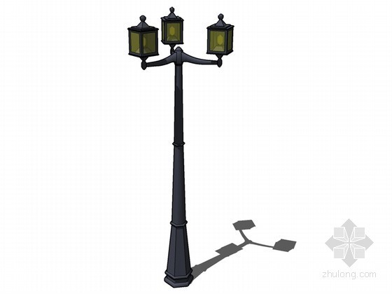 照明路灯广告设计图资料下载-照明路灯SketchUp模型下载