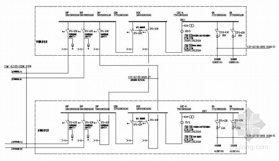 施耐德10KV配电系统图资料下载-双环网10KV系统图