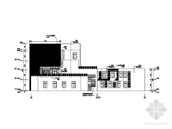 [韶山]某四星级休闲娱乐中心建筑施工图-立面图