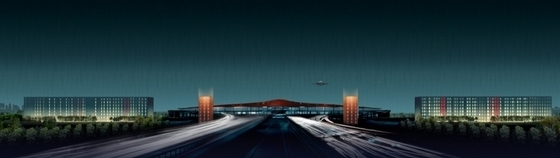 [北京]大型机场规划及单体设计方案文本-机场效果图
