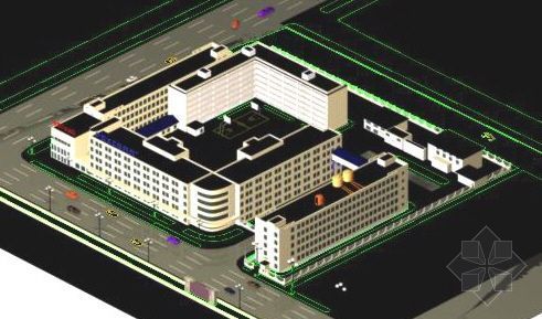 沙丘魔方街道设施资料下载-小区街道模型1