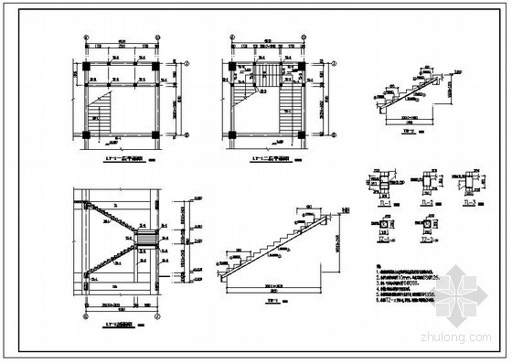 钢结构工程楼梯资料下载-某钢结构楼梯节点构造详图