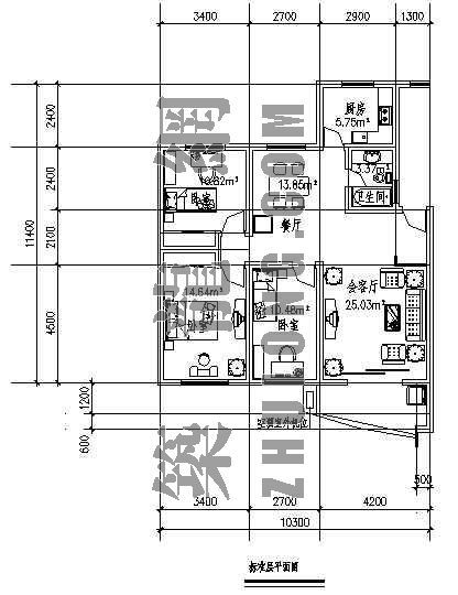 110平方洋房户型平面图资料下载-住宅户型平面图
