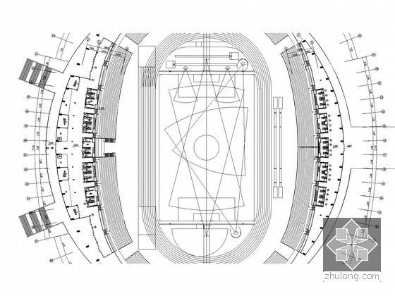 [山东]大型体育馆建筑空调通风系统设计施工图（含采暖设计）-5.900标高供暖平面图