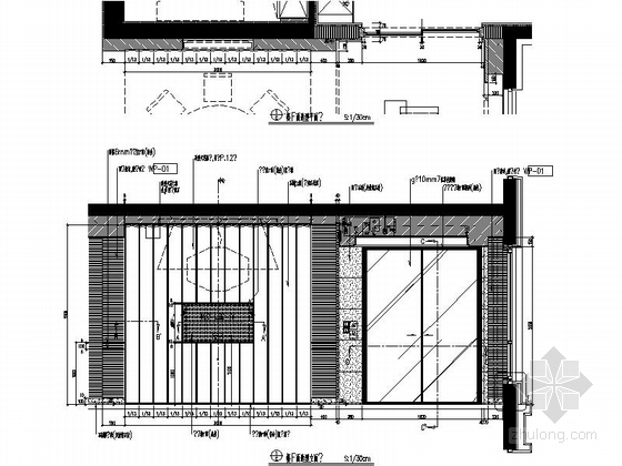 [广州]经典佳作奢华欧式六居室样板间装修施工图（含实景）餐厅立面图