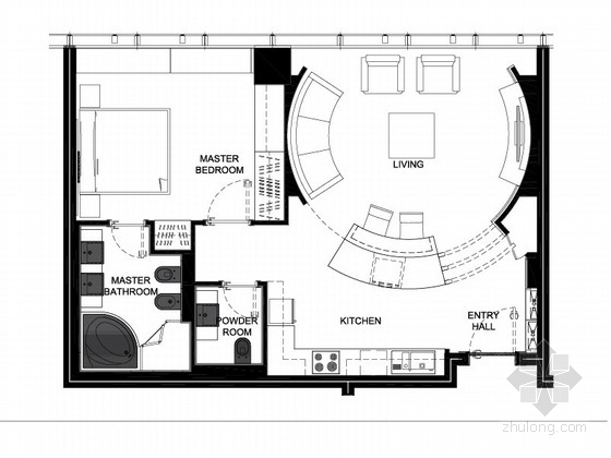 小户型公寓装修效果图资料下载-[迪拜]超现代时尚LOFT公寓室内设计方案（含效果图）