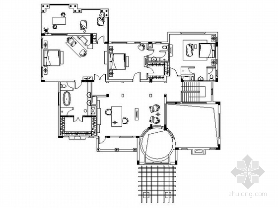 流水别墅CAD施工图资料下载-[广州]意大利风格别墅施工CAD施工图