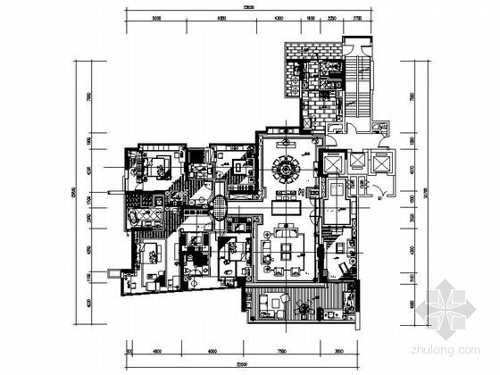 110米烟囱施工图资料下载-[广东]精品高档五居室设计施工图（含效果）