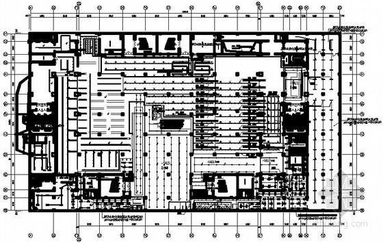 超市强电图纸资料下载-某大型超市电气照明部分安装图纸