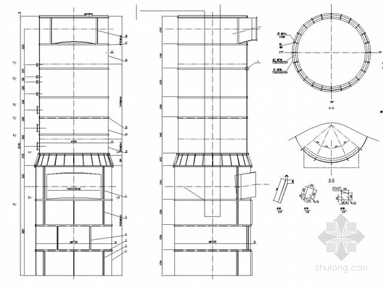 脱硫塔结构施工图-脱硫塔筒体 