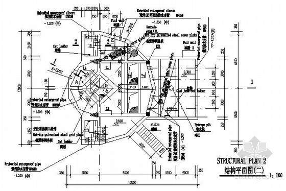 污水提升泵井配筋资料下载-[安哥拉]污泥泵房及分配井结构施工图