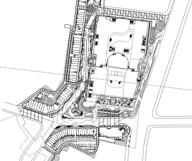 居住区规划道路施工图资料下载-[山东]信合商城居住区全套景观施工图设计（包含CAD+200个）
