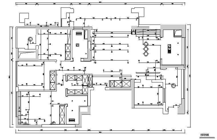 [浙江]锦和苑现代风格住宅装修设计施工图（附效果图）-灯具定位图