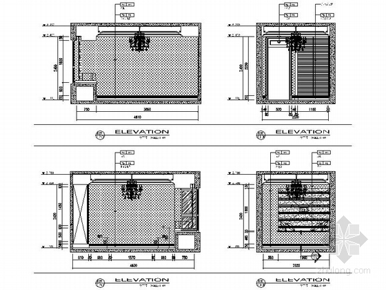[江苏]115㎡法式新古典两室一厅装修CAD施工图（含效果图）-图9