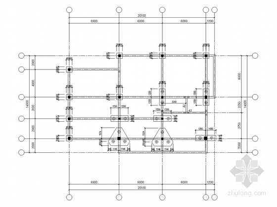 茶室小卖部设计图资料下载-两层框架结构小卖部结构图